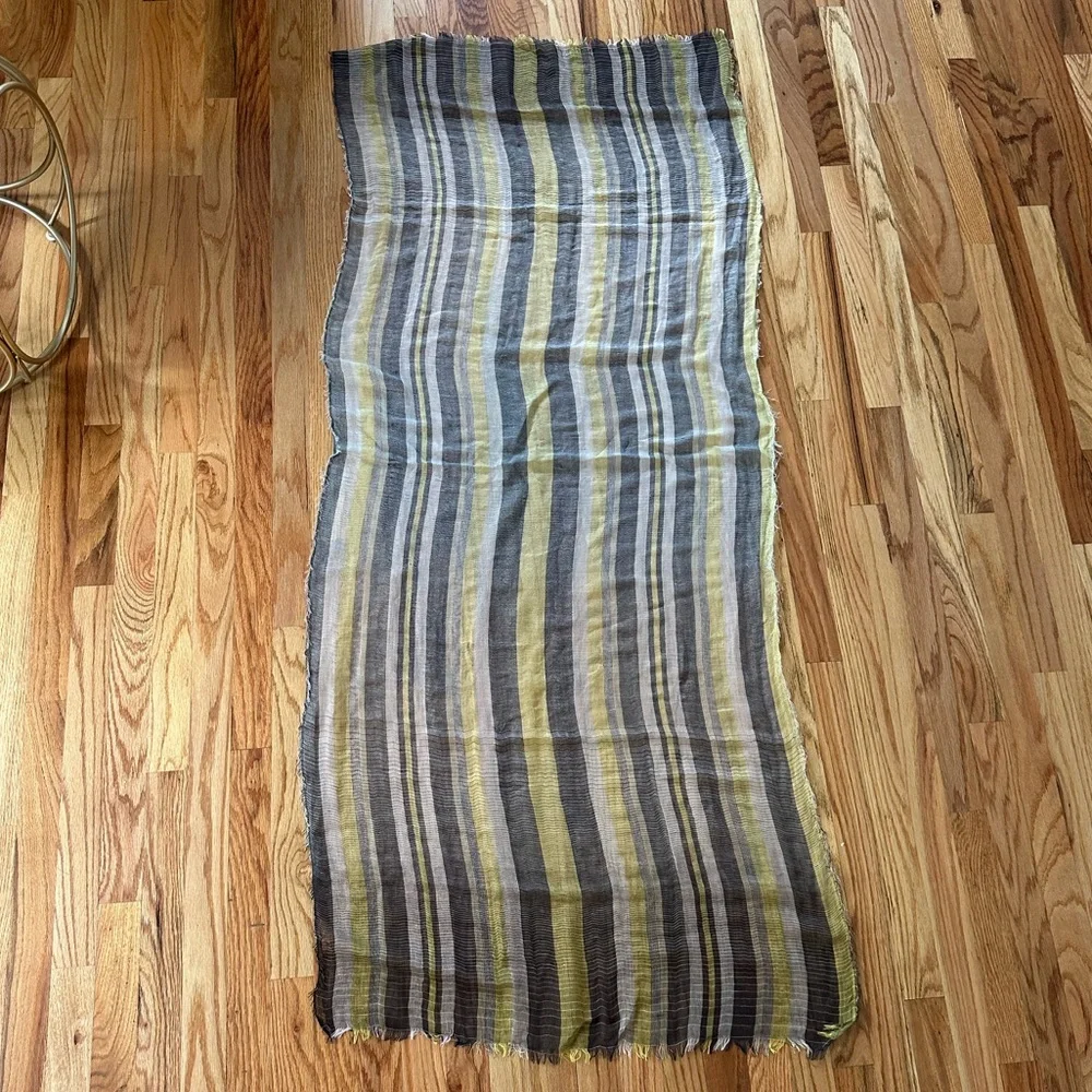 Cotton Gauze Stripe Scarf